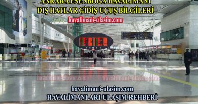 Ankara Esenboğa Havalimanı Dış Hatlar Gidiş Uçuş Bilgileri